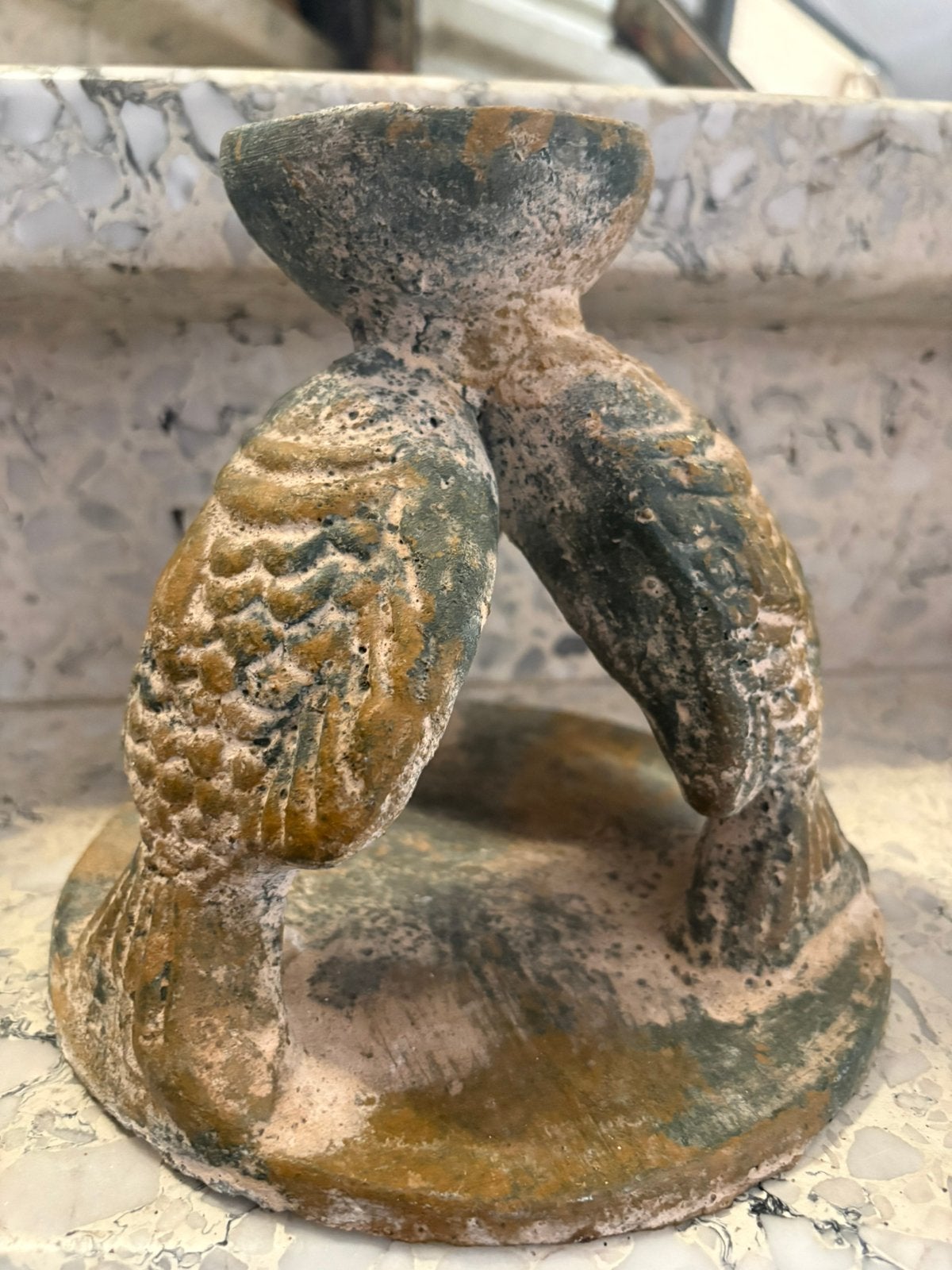 Vintage terracotta theelicht houder, Ophalen of Verzenden