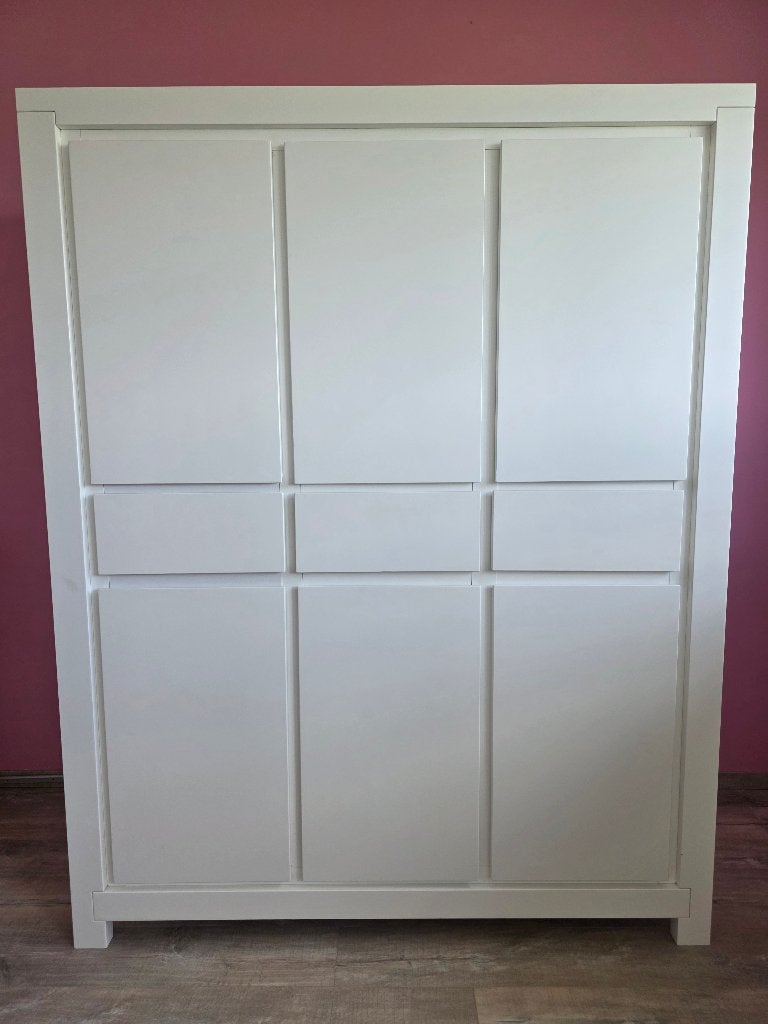 Junior Kleerkast - Mat Wit (Malibu), Huis en Inrichting, Ophalen, Gebruikt, 100 tot 150 cm, Met lade(s)