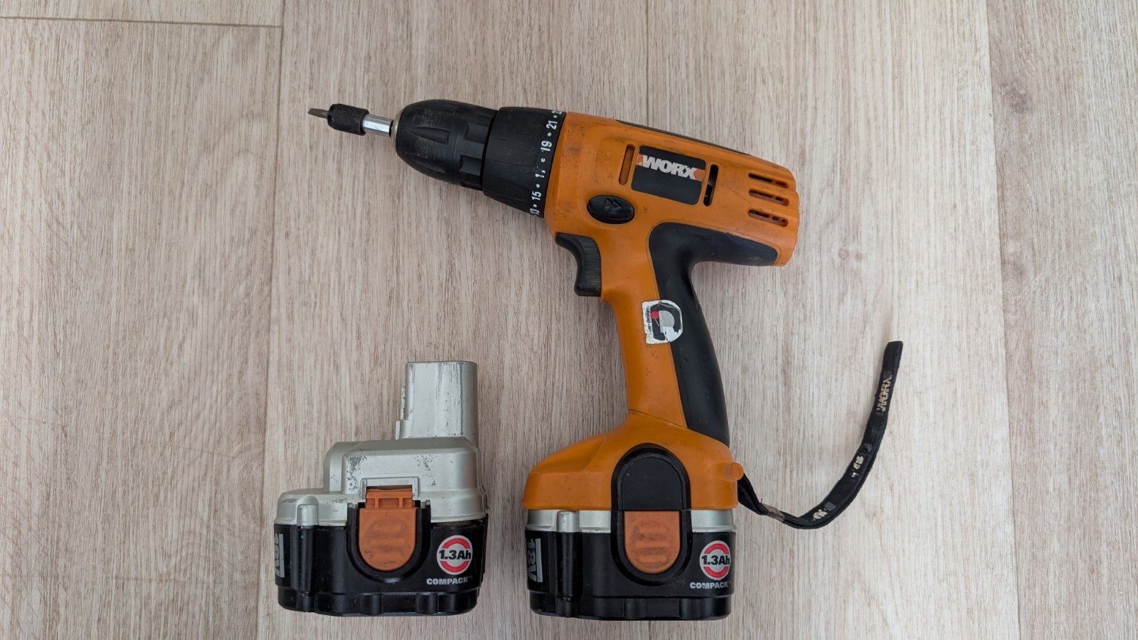 Workx-schroevendraaier met 2 18V-batterijen, Ophalen of Verzenden, Gebruikt, Boormachine, Variabele snelheid