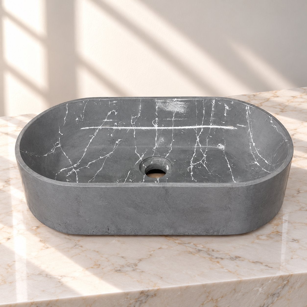 Lavabo/wasbak grijs marble, Ophalen of Verzenden, Nieuw, Steen, Wastafel