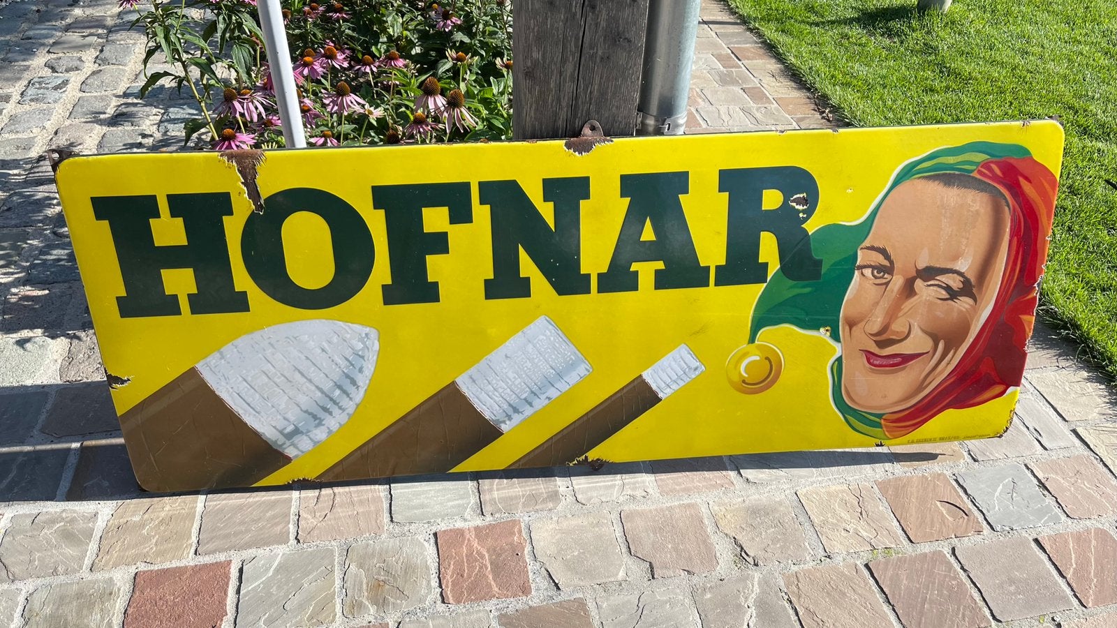Emaille bord Hofnar., Ophalen, Zo goed als nieuw, Reclamebord