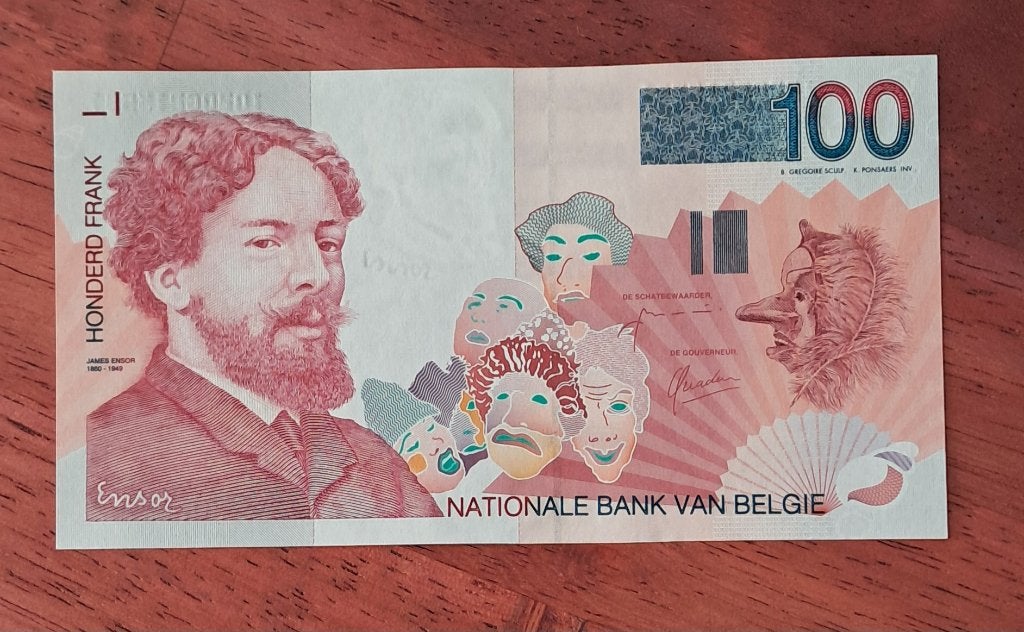 100 frank Ensor - Masai - Quaden - Fdc, Postzegels en Munten, Bankbiljetten | België, Verzenden, Los biljet