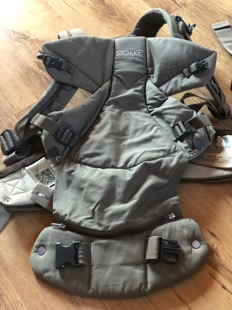 Stokke MyCarrier ZGAN taupe babydrager, Kinderen en Baby's, Buik of Rug, Zo goed als nieuw, Draagzak, Ophalen