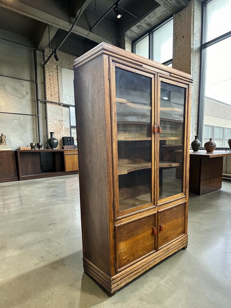 vitrine art déco en bois vintage/meuble de bar/buffet, Antiquités & Art, Enlèvement