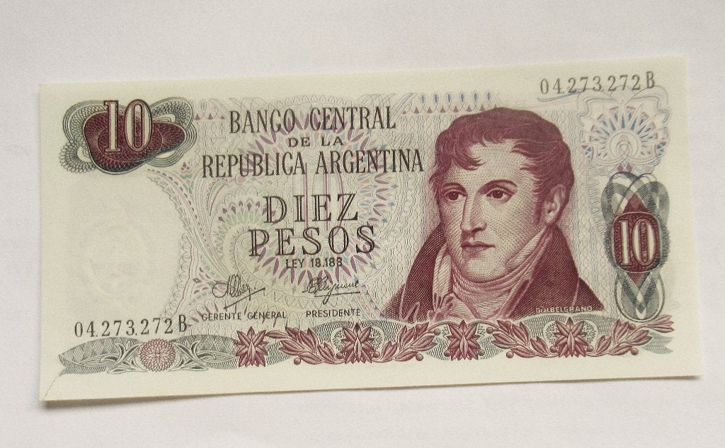 Argentinië 10 Pesos 1970, Timbres & Monnaies, Envoi, Amérique du Sud