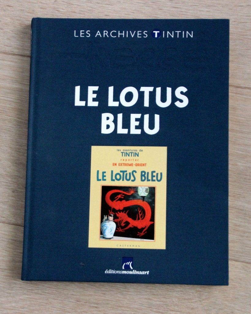 Rare Archives Tintin Le lotus bleu noir / blanc Hergé Kuifje, Collections, Envoi, Tintin, Comme neuf