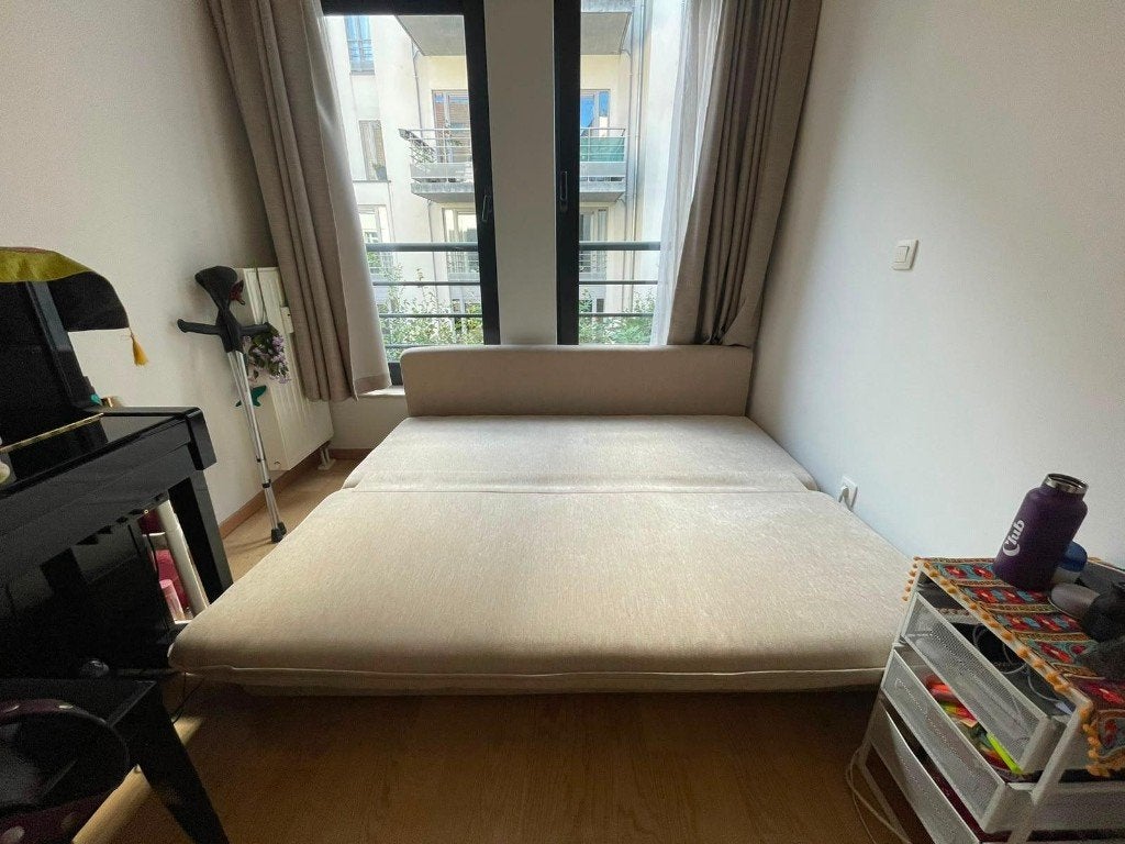 CLIO - Canapé convertible 2/3 places, Maison & Meubles, 90 cm, Beige, Comme neuf, Enlèvement