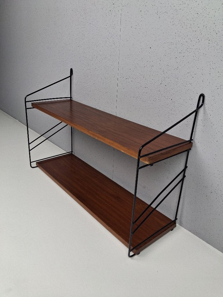 Vintage Wandrek met 2 Houten Leggers, Jaren 60/70, Maison & Meubles, Enlèvement, Utilisé