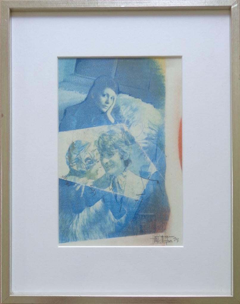 ROGER VAN BELLEGHEM / JALOEZIE / ORIGINEEL / 37x29cm KADER, Antiquités & Art, Art | Peinture | Moderne, Enlèvement ou Envoi, Verre