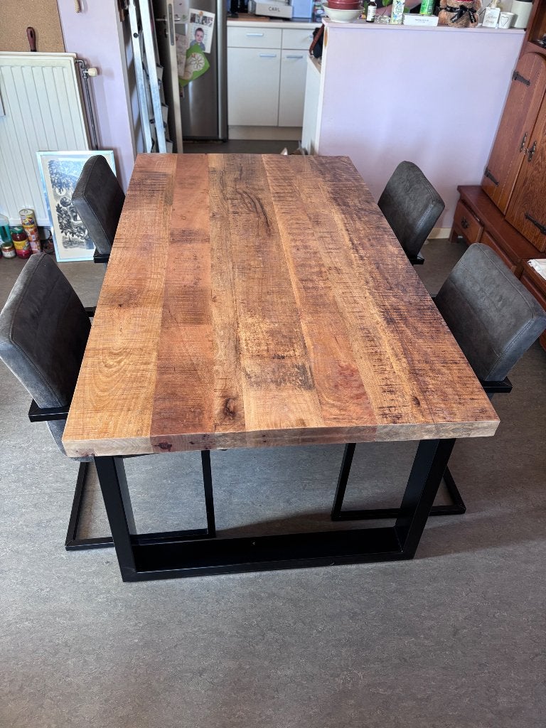 Woonkamer set in hout, Ophalen, Gebruikt, Modern hout, 4 tot 6 stoelen