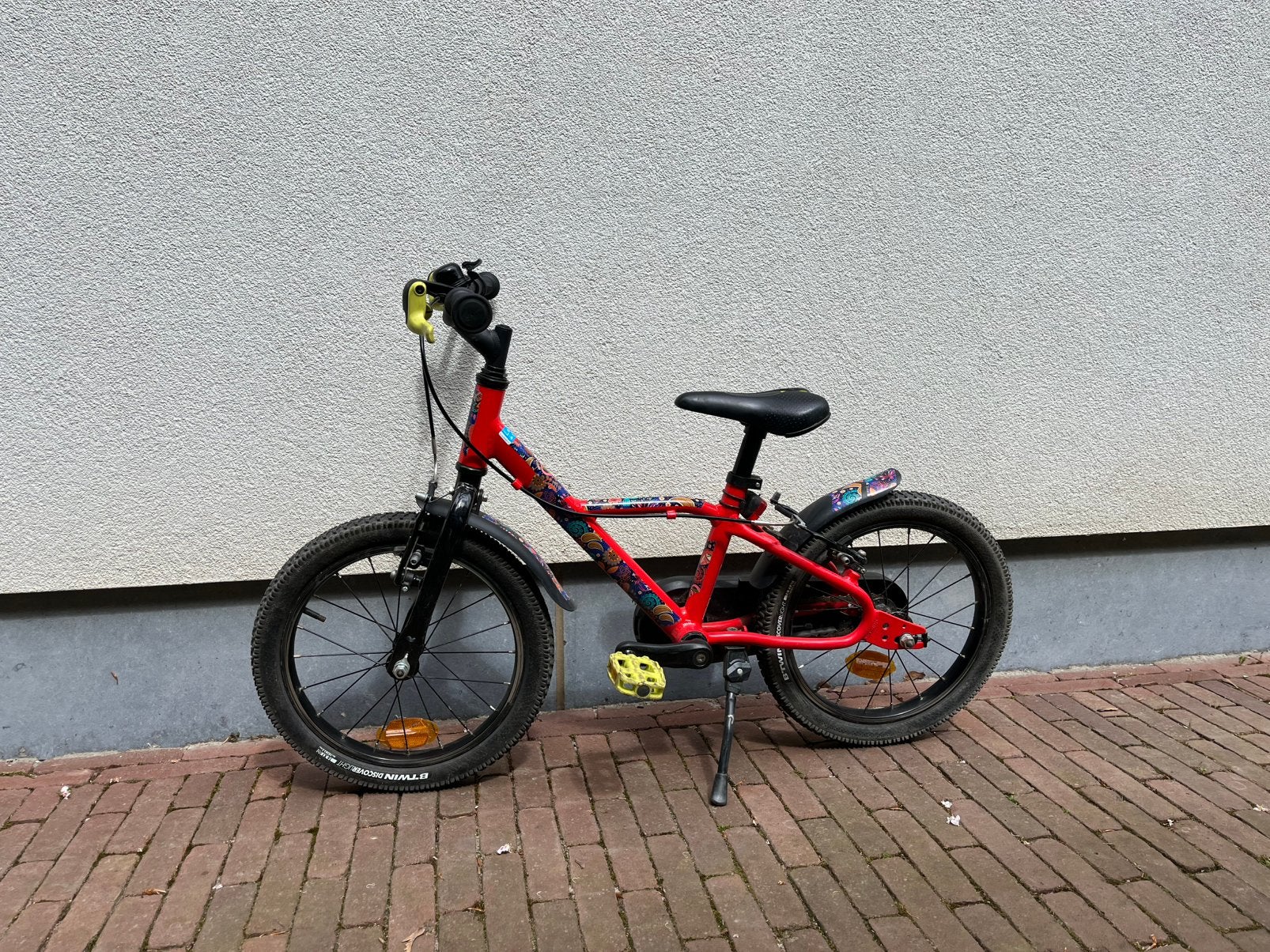 Kinderfiets 16 inch rood, Fietsen en Brommers, Ophalen, Gebruikt, Velgrem, 16 tot 20 inch