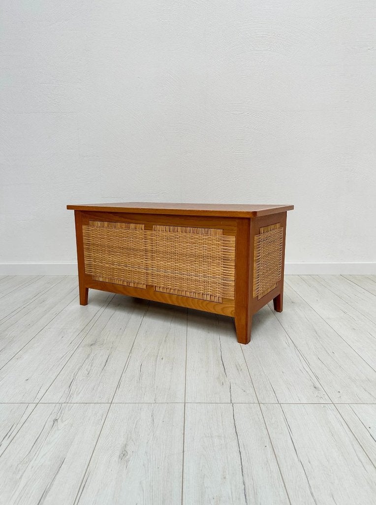 Kai Winding teak dekenkist / opbergbank Poul Hundevad 60s, Ophalen, Gebruikt, 50 tot 100 cm, Teakhout