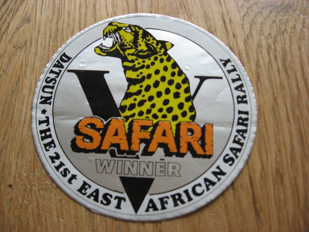 Sticker Datsun African Safari Rally Winner 10 cm, Verzamelen, Ophalen of Verzenden, Zo goed als nieuw, Auto's