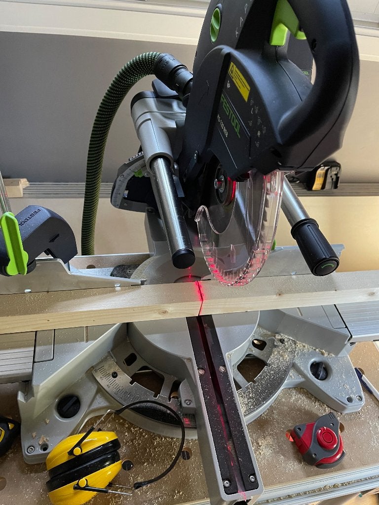 Festool KS120 Afkortzaag SET + MFT KAPAEX Tafel en aanslag, 70 mm ou plus, Comme neuf, Enlèvement, Festool