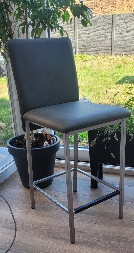 Tabouret haut, 90 cm ou plus, Avec repose-pieds, Métal, 2 tabourets