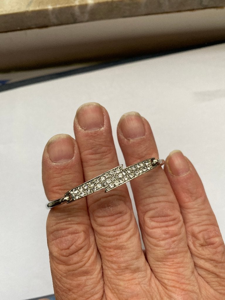 Zilveren armband met strass, Overige materialen, Ophalen of Verzenden, Zo goed als nieuw, Zilver