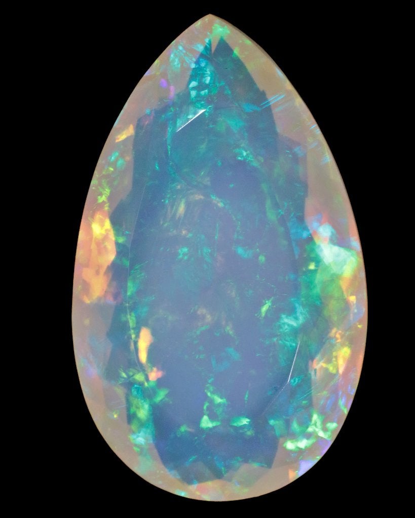 1 pcs Blanc Opale - 30.18 ct - Ethiopie - ICA GemLab, Enlèvement ou Envoi, Neuf