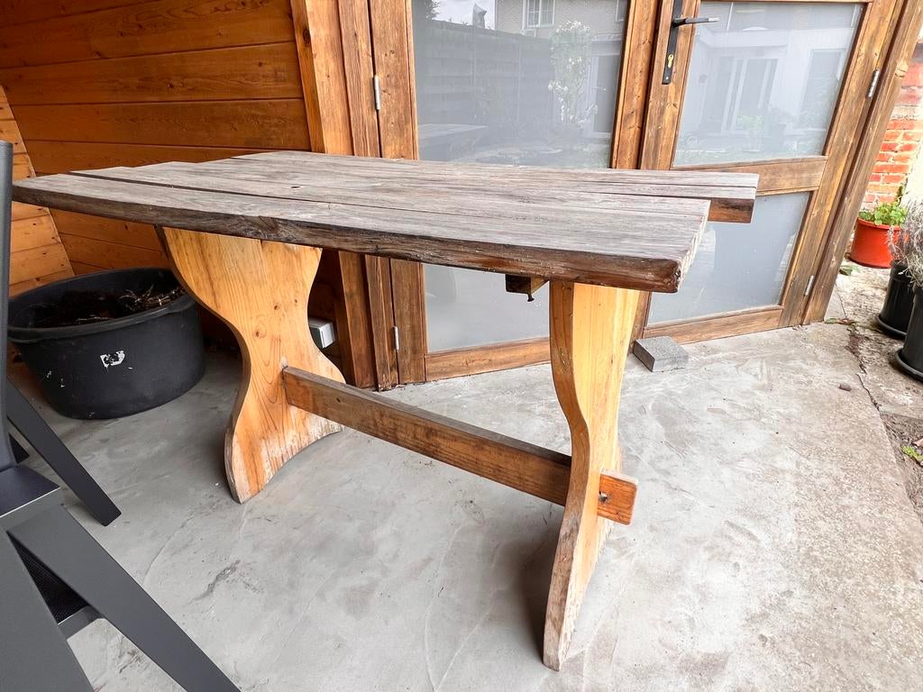 Houten tuintafel, Tuin en Terras, Picknicktafels, Ophalen, Gebruikt, Hout