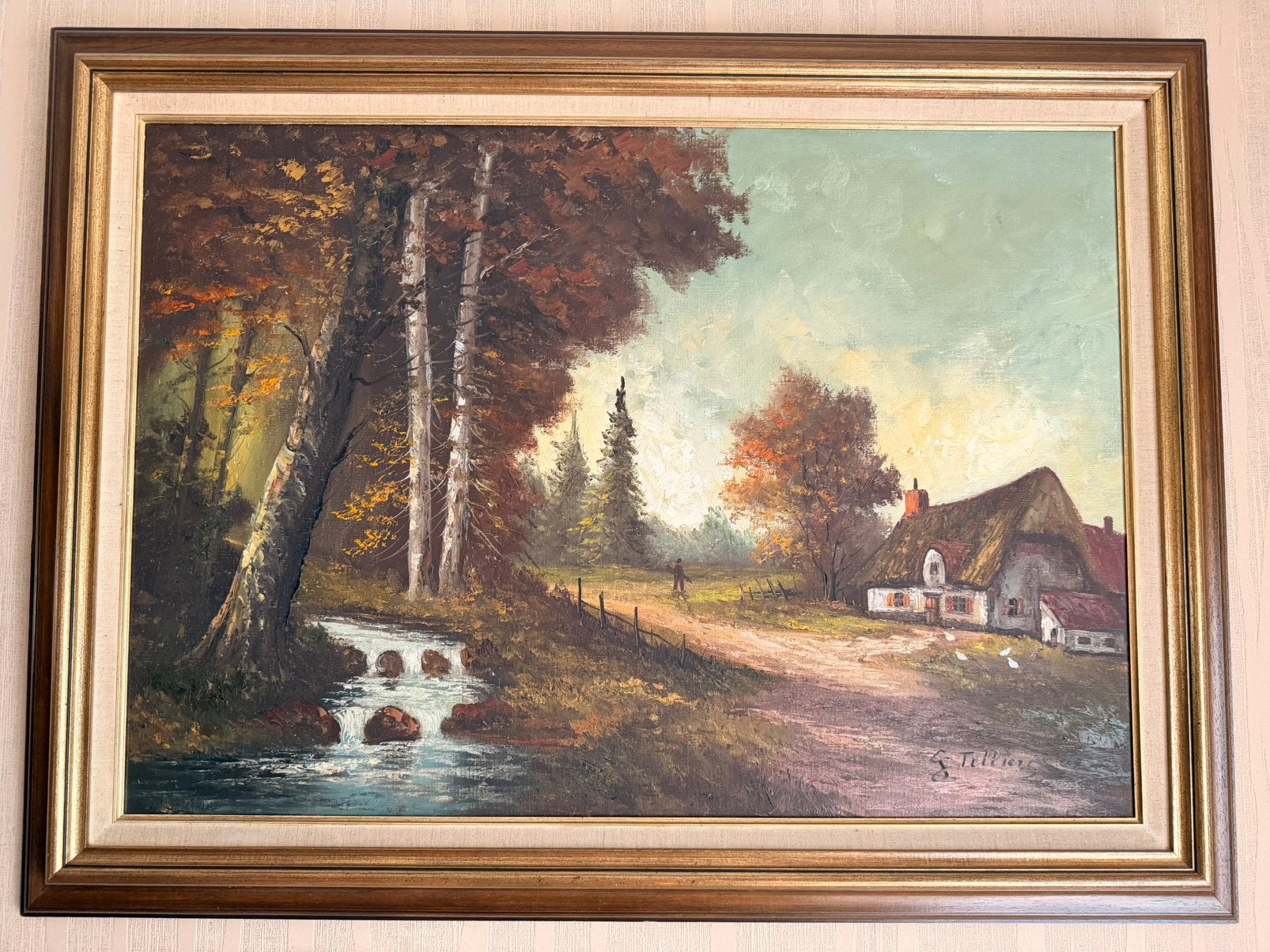 Handgeschilderd olieverschilderij van G. Tellier, Enlèvement, Peint à la main