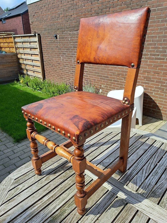 6 eiken stoelen, Maison & Meubles, Chaises, Klassiek, Enlèvement, Bois, Cinq, Six Chaises ou plus