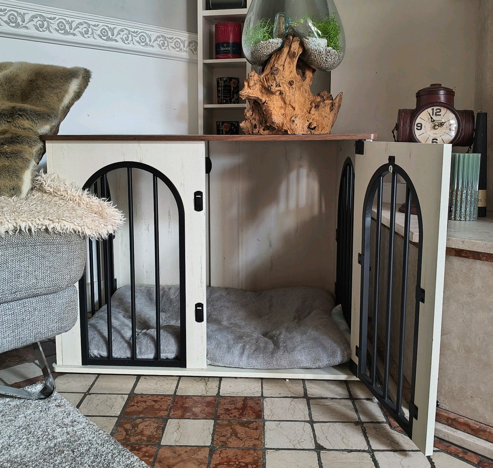 houten honden bench met 3 deuren, Dieren en Toebehoren, Ophalen, Hondenkennel, Minder dan 65 cm, Nieuw
