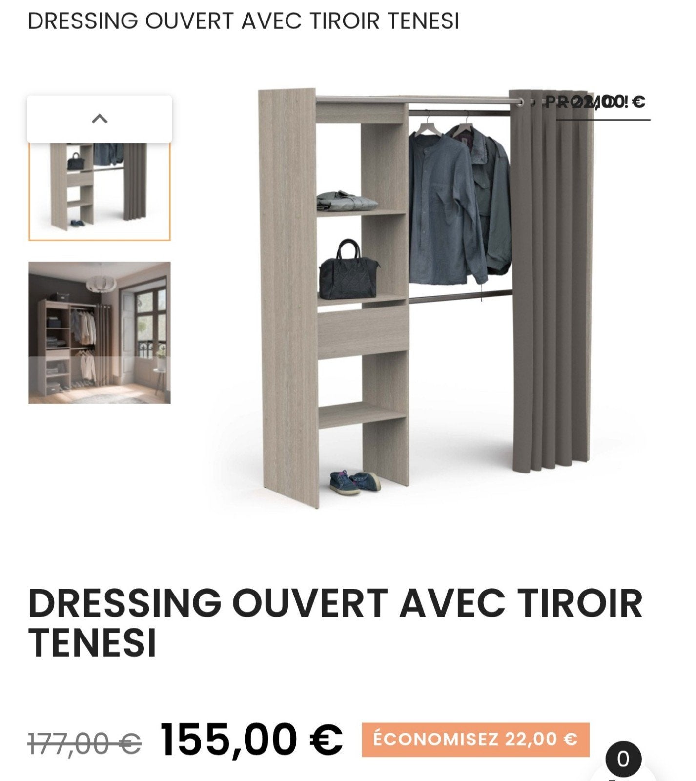 dressing modulable, Enlèvement