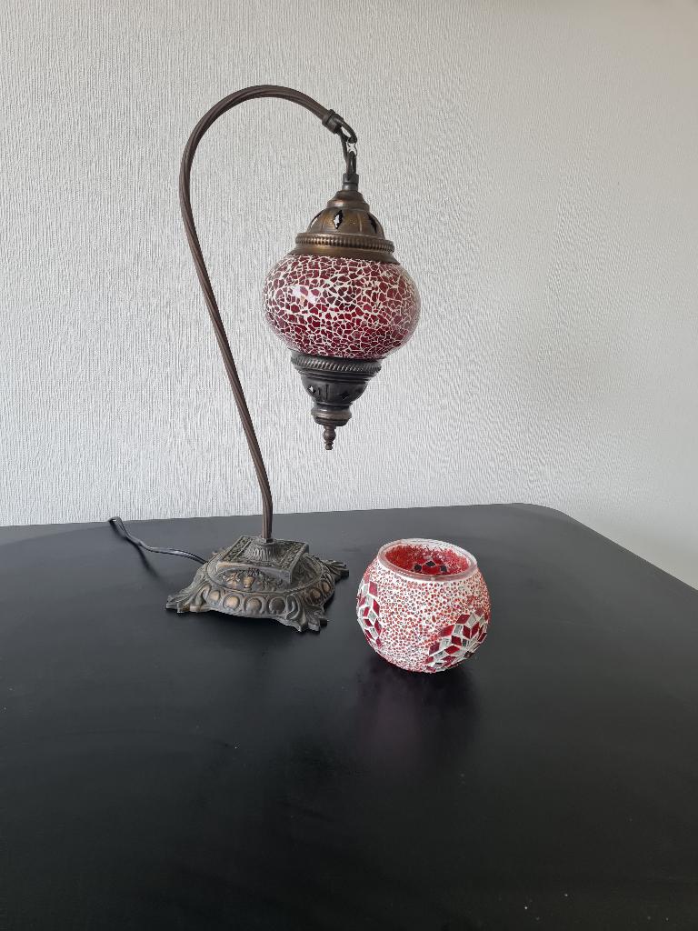 tafellamp, Huis en Inrichting, Ophalen, Zo goed als nieuw, Glas, Minder dan 50 cm