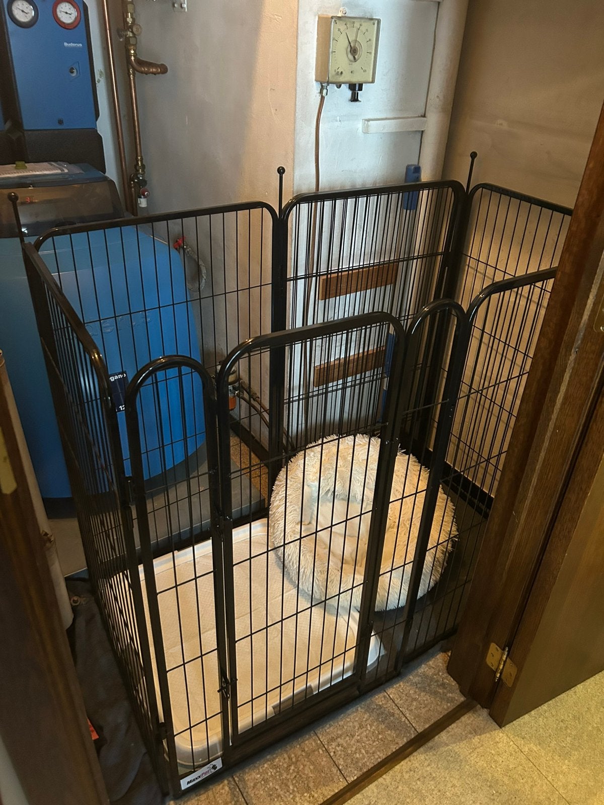Grote metalen hondenren / puppyren–verstelbaar–60 cm panelen, Enlèvement, Comme neuf, Niche à chien