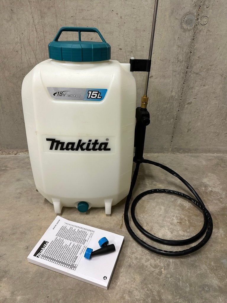 Makita DUS158Z accu ruggedragen drukspuit, Ophalen of Verzenden, Gebruikt, Nevelsproeier
