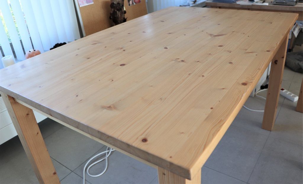 Tafel, Huis en Inrichting, Tafels | Eettafels, Zo goed als nieuw, 50 tot 100 cm, 100 tot 150 cm, Vier personen, Rechthoekig, Grenenhout