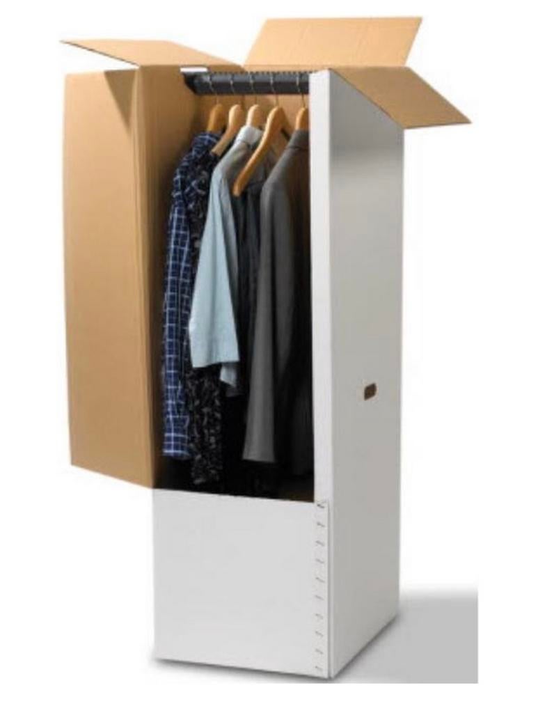 Verhuisdozen voor kleding op kapstokken, Huis en Inrichting, Kasten | Kleerkasten, Ophalen, Zo goed als nieuw