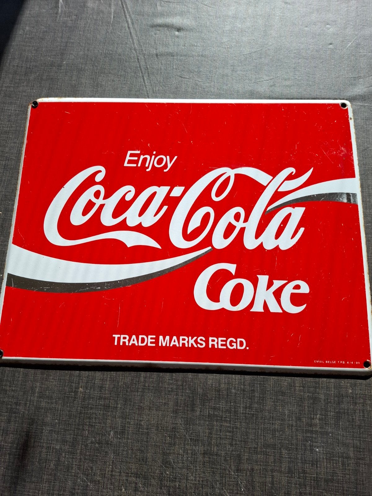 emaille bord coca cola, Enlèvement ou Envoi, Utilisé, Panneau publicitaire