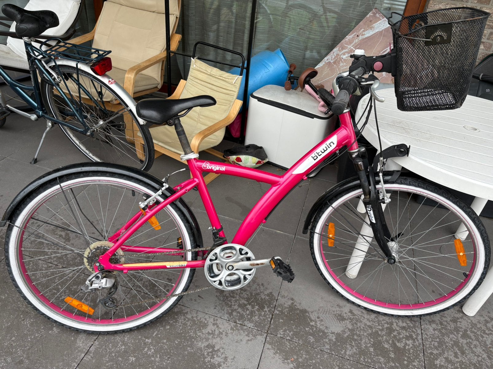 Btwin kinderfiets voor 8-9 jaar, Fietsen en Brommers, Ophalen, Gebruikt, Schijfrem