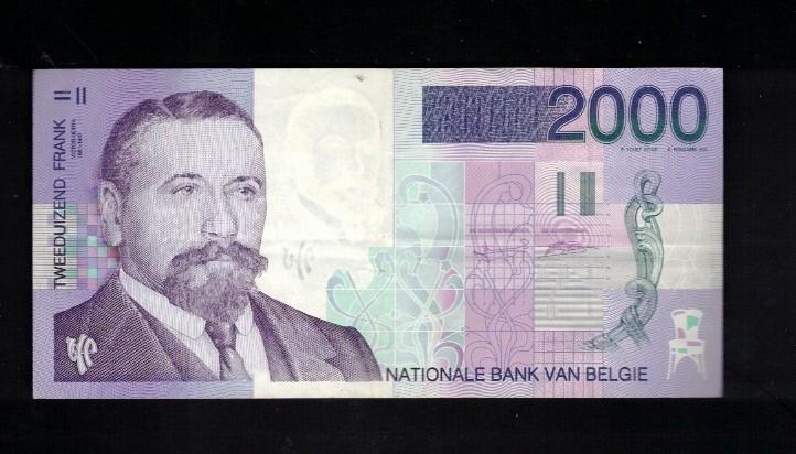 Billet belge 2000 Frank - Victor Horta, Enlèvement ou Envoi, Billets en vrac