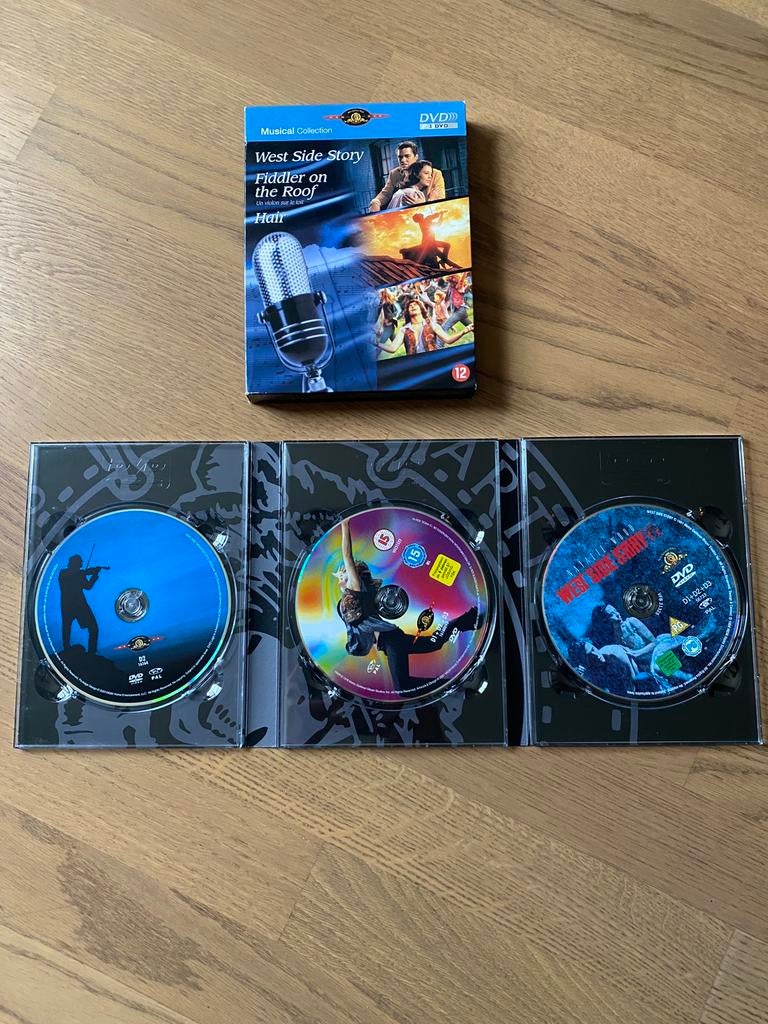 DVD box Musical Collection West Side Story, hair, Fiddler, Enlèvement ou Envoi, Comme neuf