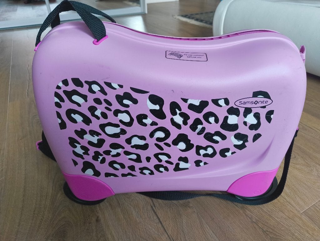 Valise cabine enfant Samsonite Panthere rose, 35 à 45 cm, Enlèvement ou Envoi, Plastique dur, Utilisé