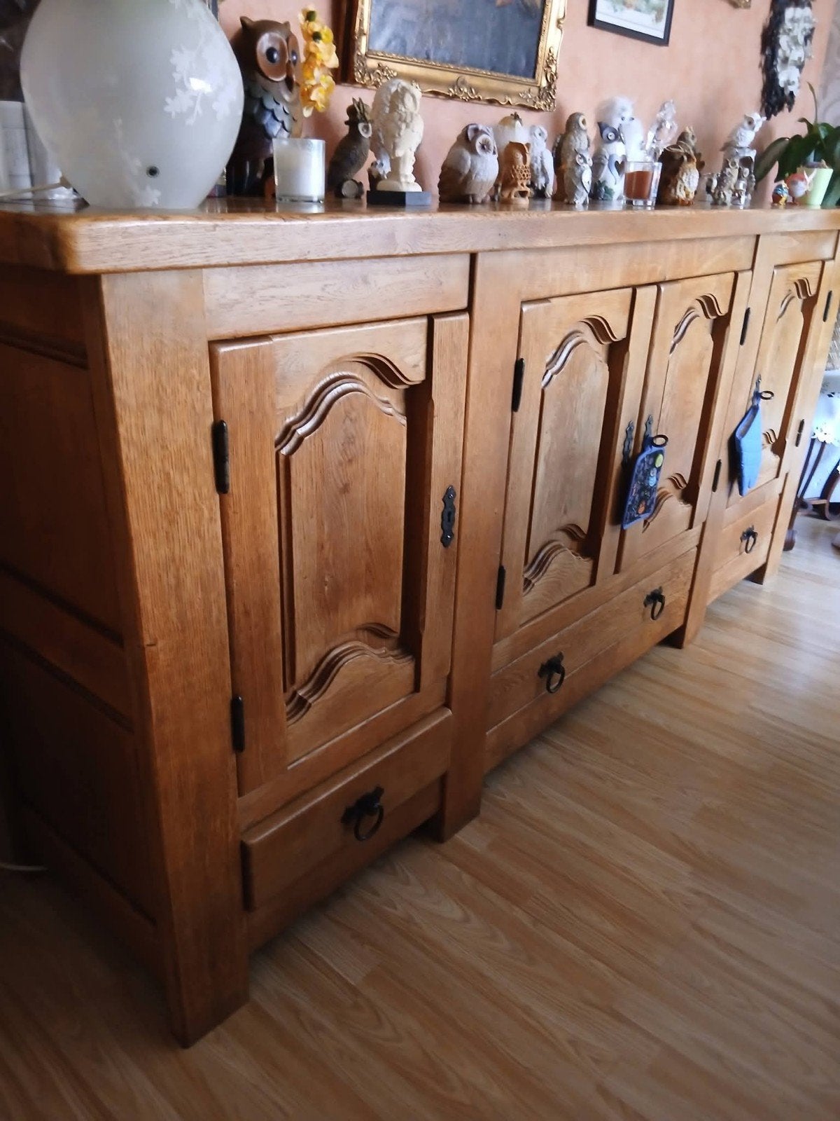 Buffetkast en dressoir  gr tafel en 6 stoelen met riet zitvl, Maison & Meubles, Armoires | Buffets, Enlèvement