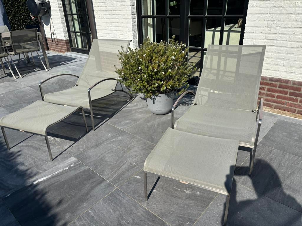 2 chaises longues gris/beiges Royal Botania, Enlèvement, Comme neuf