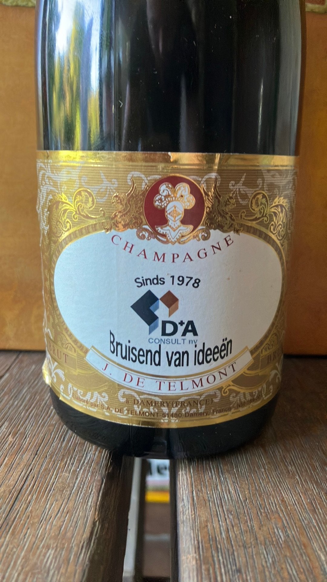 Champagne J. De Telmont Brut Damery D+A Consult nv, Collections, Pleine, Comme neuf, Champagne, Enlèvement