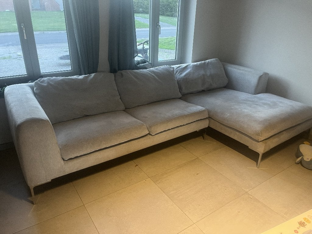 gratis zeer moderne designer zetel, Huis en Inrichting, Ophalen, 250 tot 300 cm, Hoekbank, Zo goed als nieuw