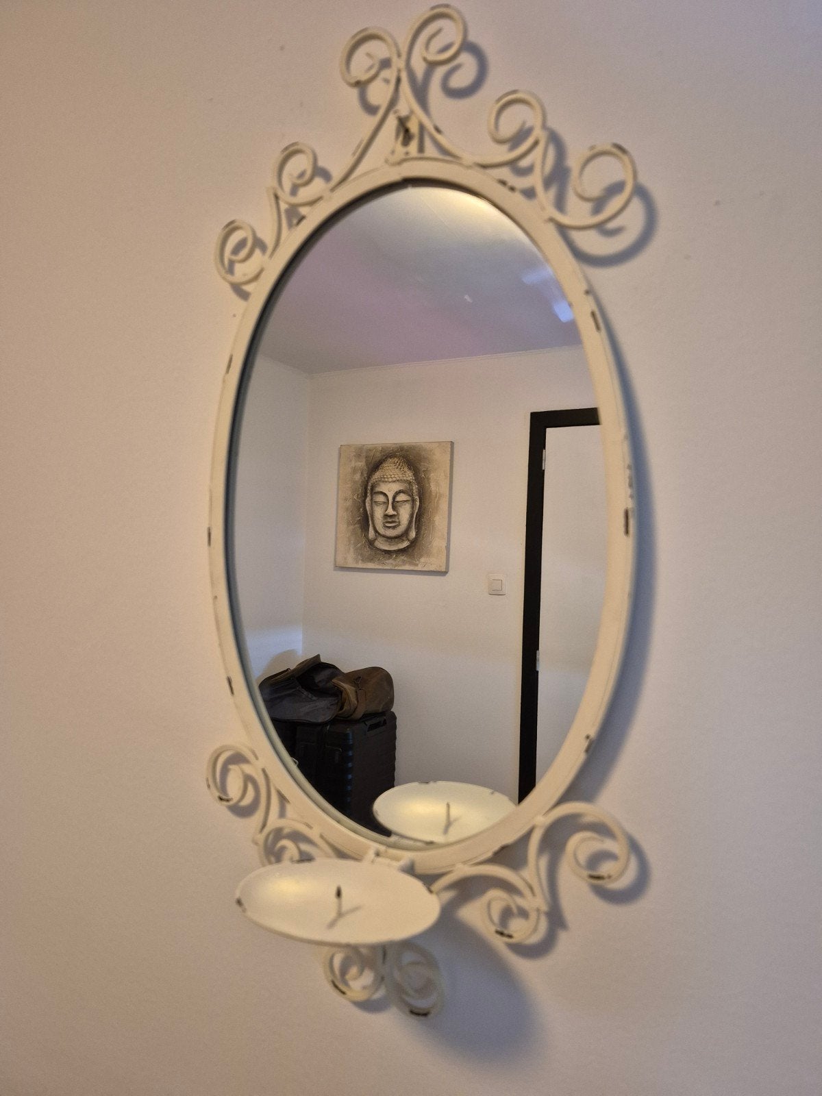 magnifique miroir mural vintage avec bougeoir de 1950, Maison & Meubles, Enlèvement ou Envoi