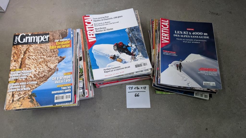 66 magazines de grimpe, alpinisme et montagne., Enlèvement