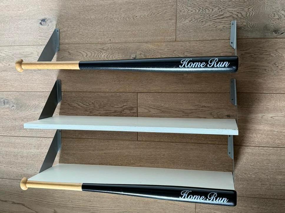 Wandplank baseball thema “home run”, Ophalen, Gebruikt