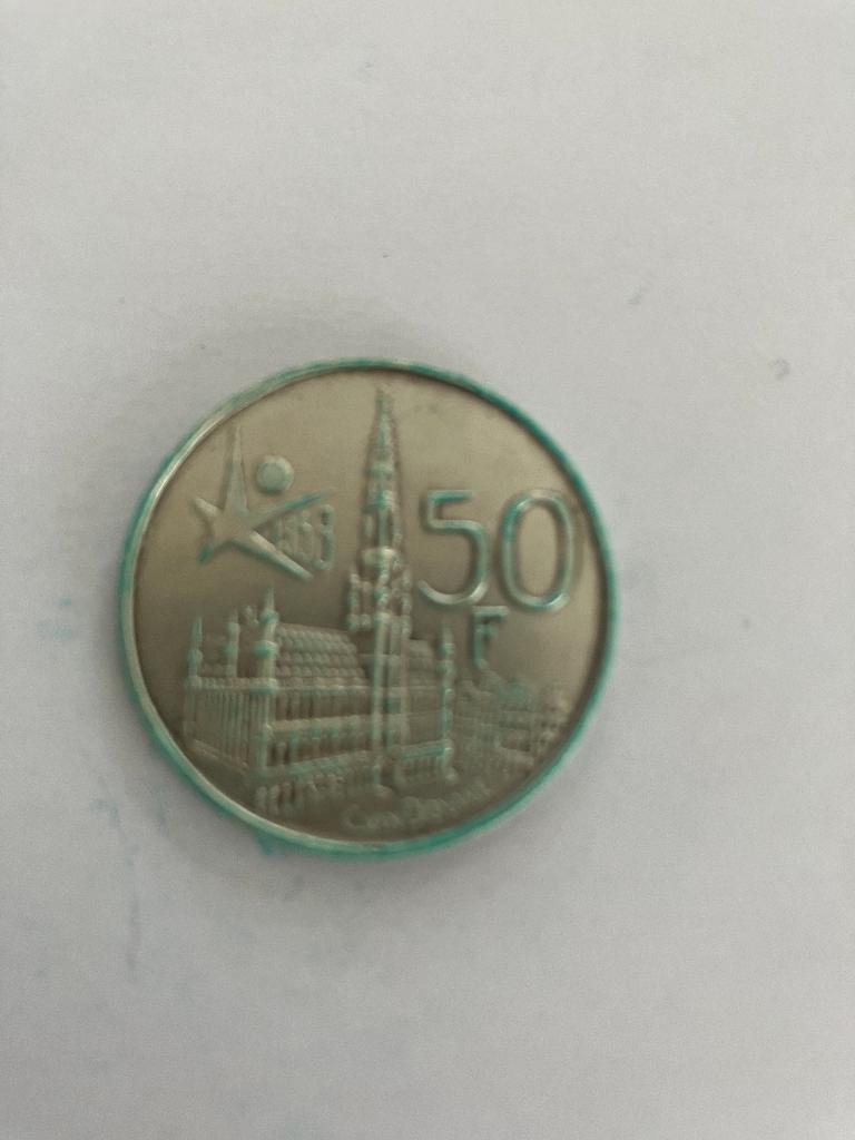 1958 - 50 francs belges (2ème pièce), Postzegels en Munten, Munten | België, Zilver, Ophalen of Verzenden, Losse munt, Zilver