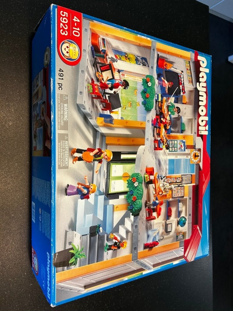 Playmobil 5923 Big School - boîte + notice, Bâtiment, Comme neuf, City life, Kit complet