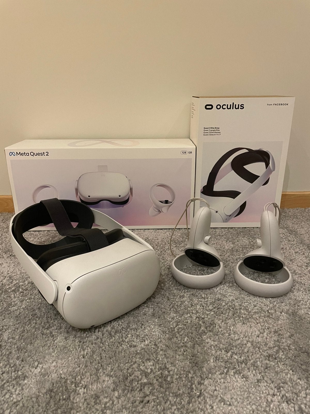 Oculus quest 2 / 128GB + Elite strap, Consoles de jeu & Jeux vidéo, Virtual Reality, Enlèvement, Comme neuf, Lunettes VR