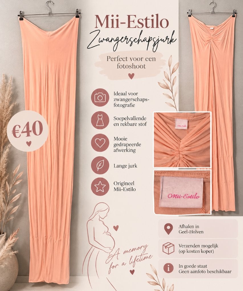 Mii-Estilo zwangerschapsjurk / fotoshootjurk – peach, Vêtements | Femmes, Vêtements de grossesse, Enlèvement, Rose, Robe