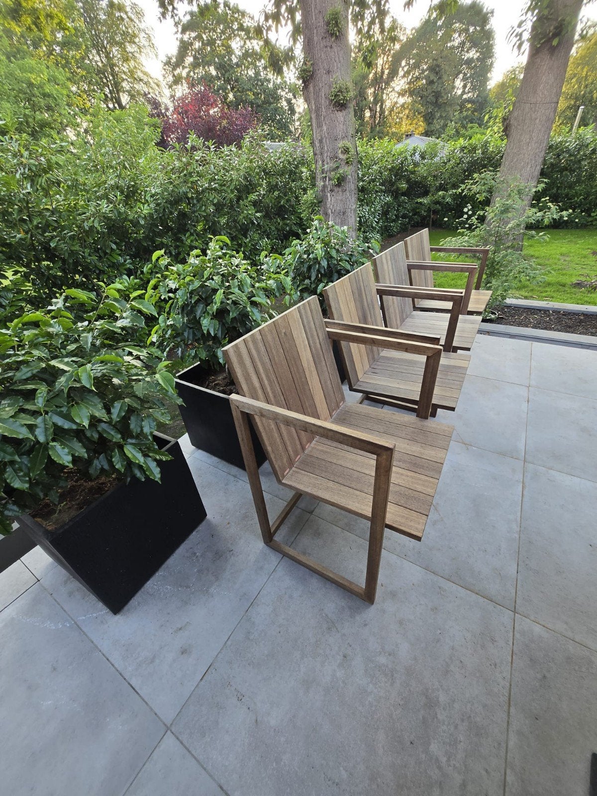 4 Padouk hardhout tuinstoelen, Enlèvement