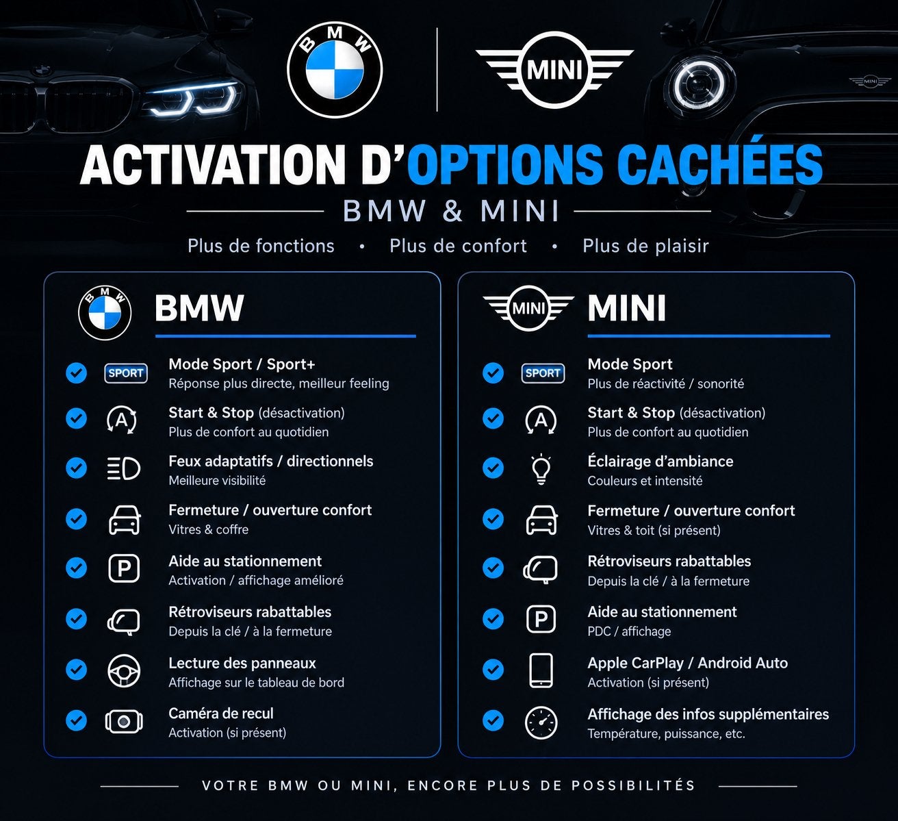 Activation option cachée bmw & Mini, Enlèvement ou Envoi, BMW