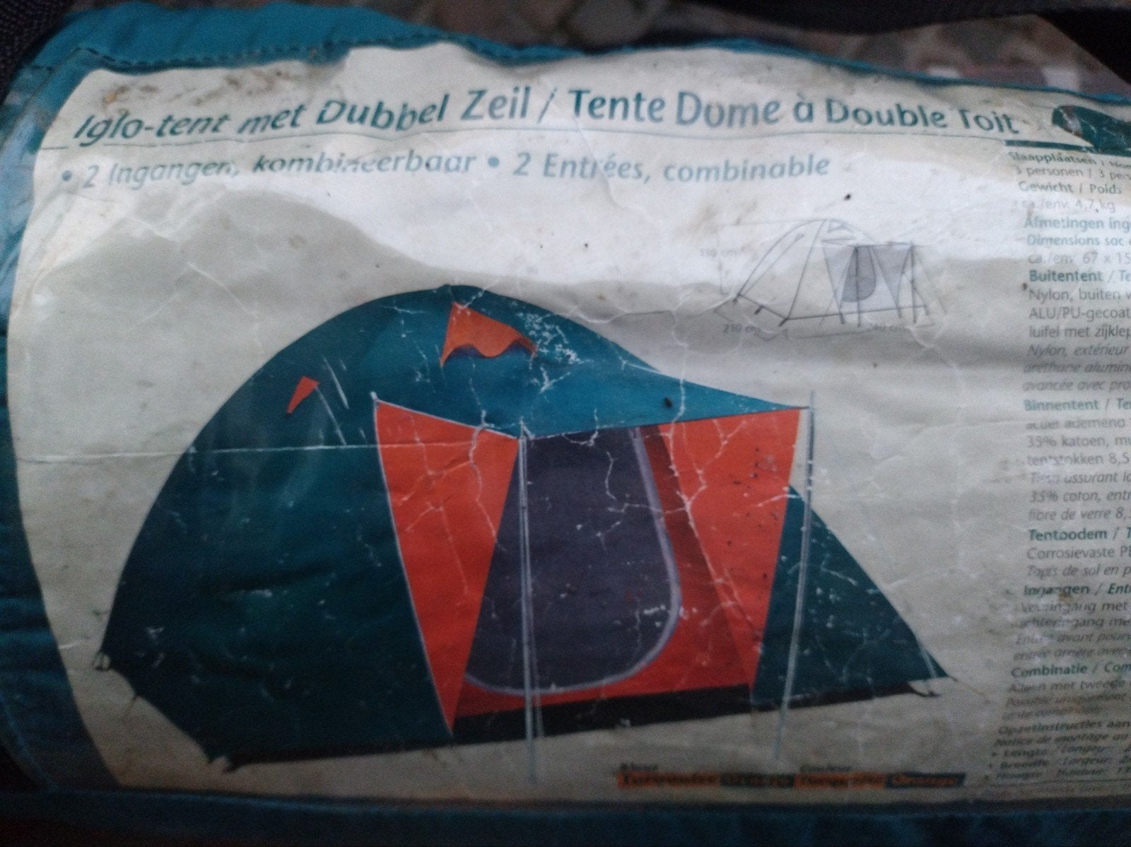 iglotent, iglo-tent met dubbel zeil voor 3 personen, Watersport en Boten, Ophalen of Verzenden, Zeil